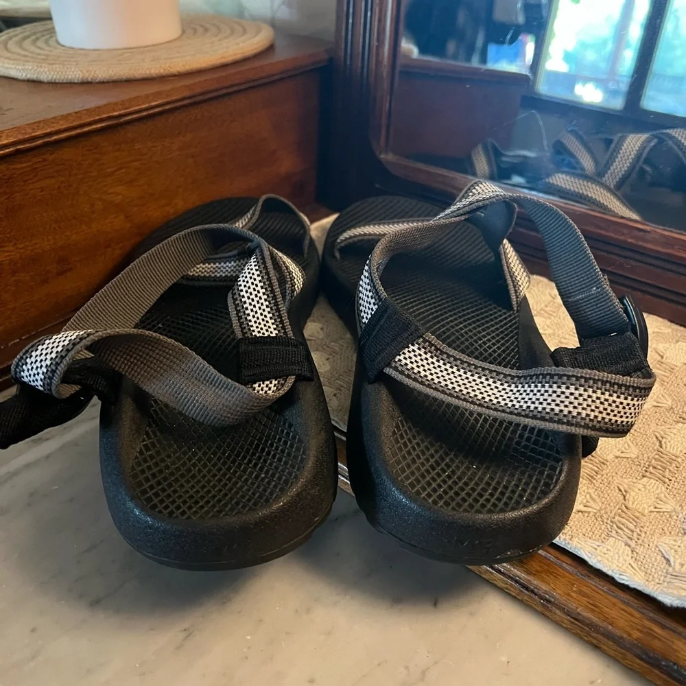 CHACO Classic Z/1 Nylon Strap Outdoor Hiking‎ Sandals Black Grey White Men's 13